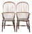 Antique English Windsor Stickback Chairs in Elm, 19th Century, Set of 2 For Sale