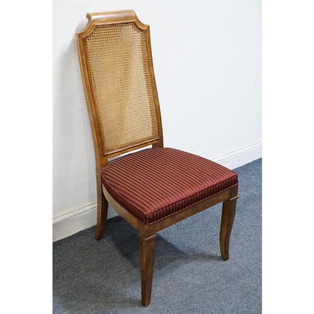 Drexel Drexel Heritage Solid Pecan Italian Style Cane Back Dining Side Chair For Sale - Image 4 of 10