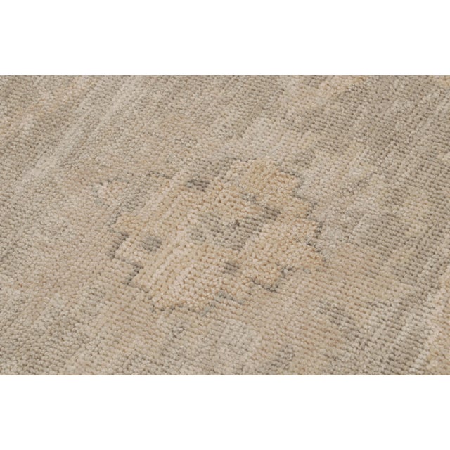 Rug & Kilim Rug & Kilim’s Oushak Style Rug in Gray and Beige With All Over Floral Pattern For Sale - Image 4 of 7