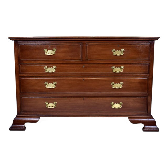 Early 20th Century Solid Mahogany Chippendale Dresser With Five Drawers For Sale