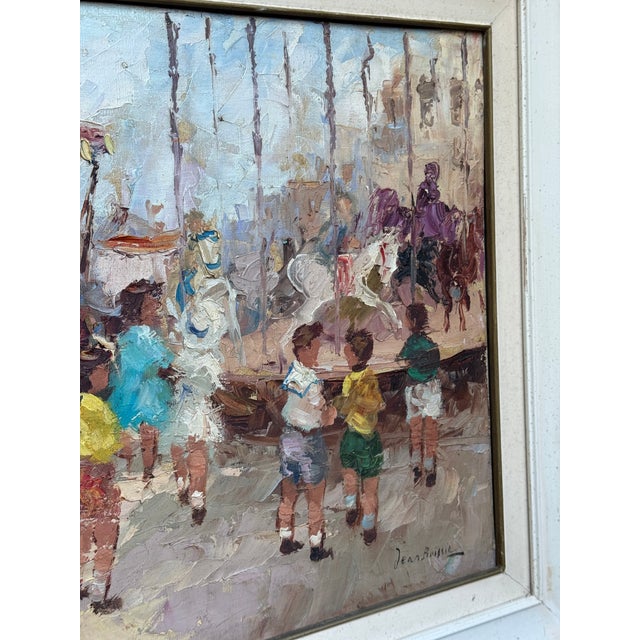 Mid 20th Century Jean Boissin Mid-Century Impressionist Style Oil Painting Carnival Scene in France For Sale - Image 5 of 15