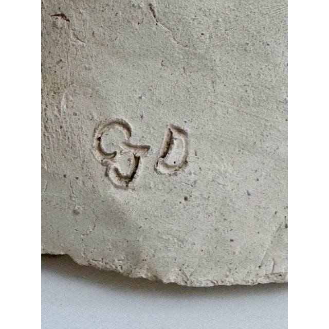 Blush Vintage Signed CJD Figural Ceramic Head Sculpture For Sale - Image 8 of 8