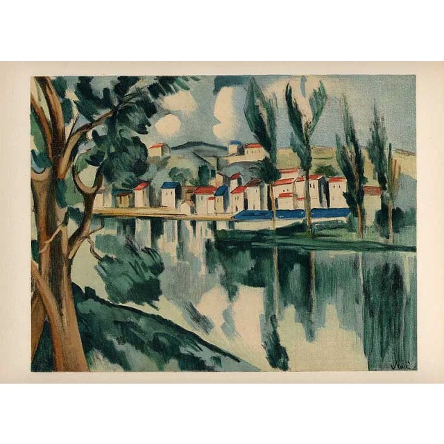 Modern 1958 Vlaminck Lithograph 15 the Seine at Chatou For Sale - Image 3 of 3