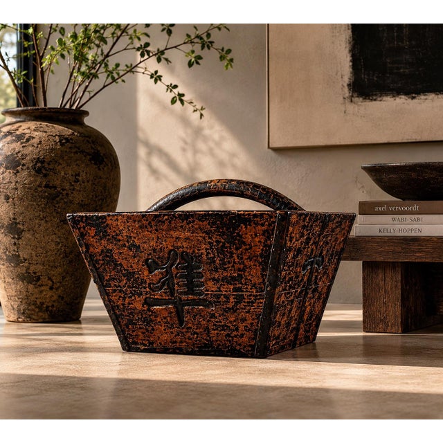 Paint Antique Chinese Black Lacquered Elm Rice Measure Vessel “Dou”, Late Qing / Republic For Sale - Image 7 of 12