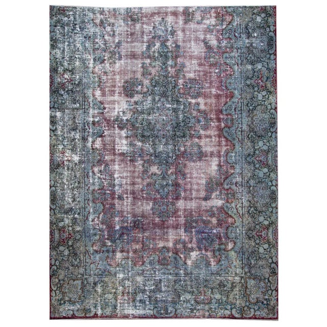 Mid-20th Century Vintage Distrssed Wool Rug 10 X 13 For Sale - Image 13 of 13