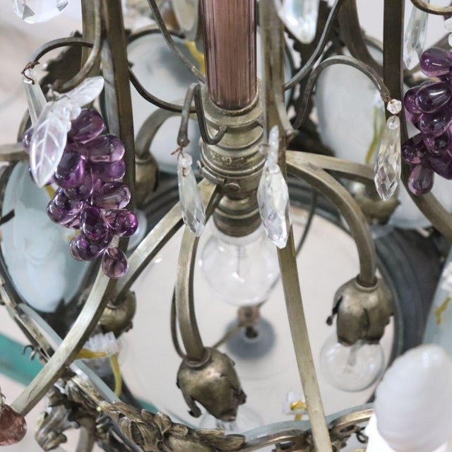 20th Century Chandelier in Bronze and and Glass Fruit Pendants For Sale - Image 18 of 18