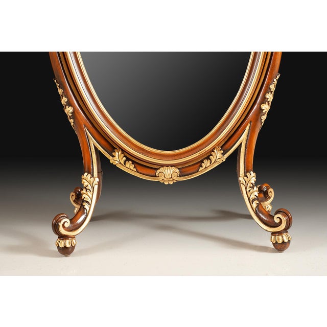 Italian Italian Gold Leaf Cheval Dressing Mirror For Sale - Image 3 of 4