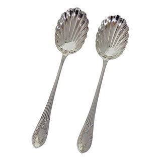 Antique Edwardian Sterling Silver Serving Spoons from William Hutton & Sons, 1904 For Sale
