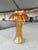 Amber Antique Iridescent Marigold Carnival Glass Vase by Imperial Glass For Sale - Image 8 of 9