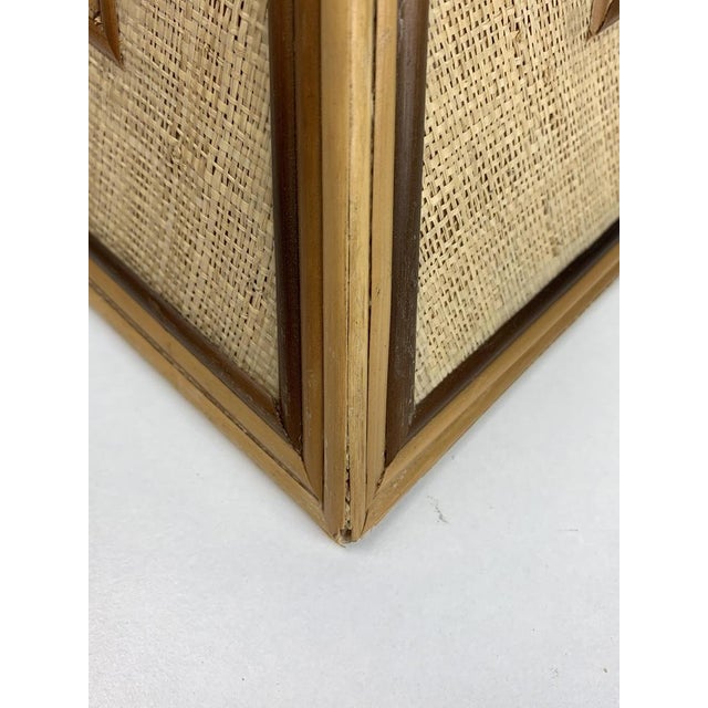 Mid-Century Pencil Reed, Rattan, Bamboo and Brass Coastal Table Lamp, 1970s For Sale - Image 11 of 17