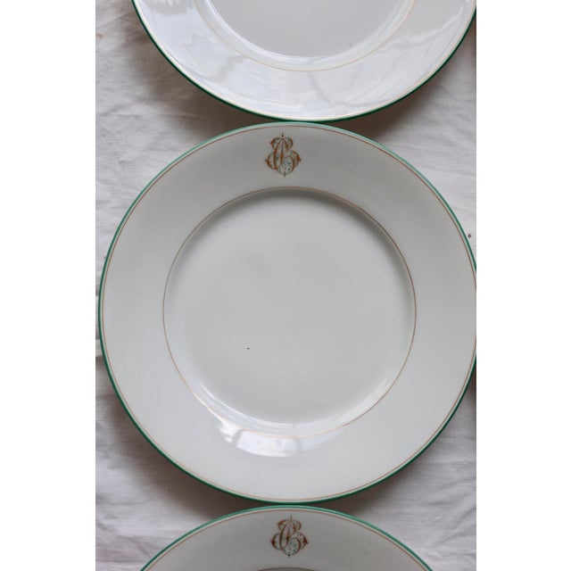 Monogrammed Porcelain Plates from Limoges, 1960s, Set of 6 For Sale - Image 4 of 11