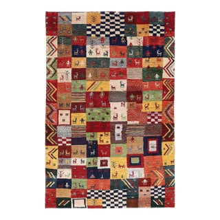 Pasargad DC Multi Color Fine Hand Knotted Gabbeh Rug For Sale