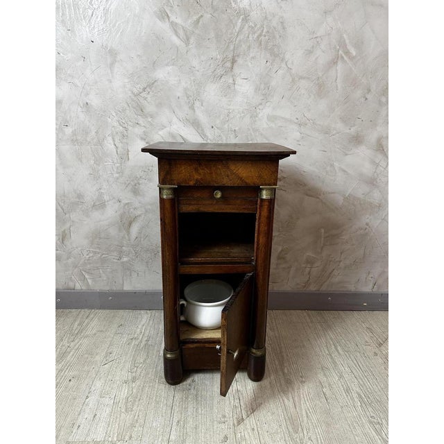 Empire Walnut Bedside Table For Sale - Image 4 of 11