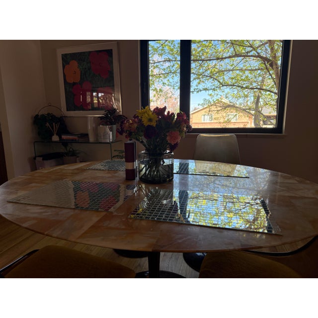1970s Mid Century Modern Mosaic Mirrored Placemats by Tomorrow Designs - Set of Four For Sale In Denver - Image 6 of 11