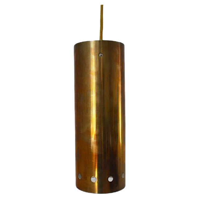 Tubular Brass Pendant Light, 1960s For Sale