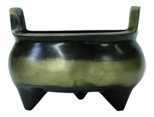 Chinese Oriental Bronze Metal Incense Burner Accent