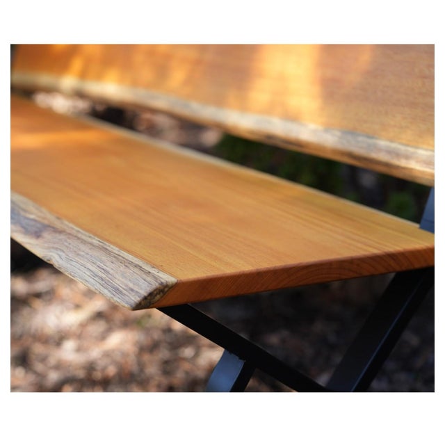 Wood Osage Horizon Contemporary Live Edge Bench For Sale - Image 7 of 10