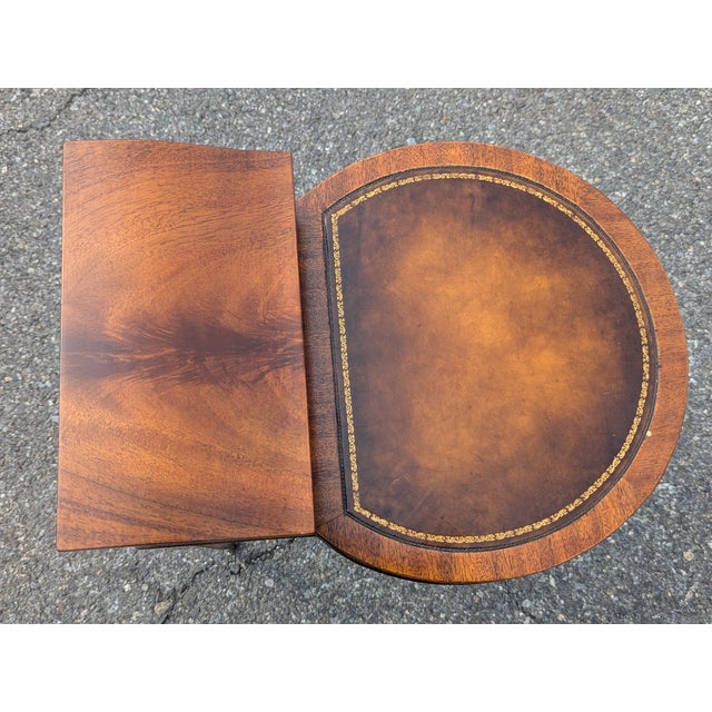 Vintage Weiman Leather Top Side Table For Sale - Image 9 of 10