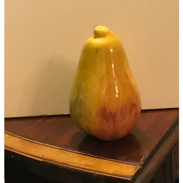 Vintage Italian Ceramic Pear Figurine For Sale - Image 4 of 4