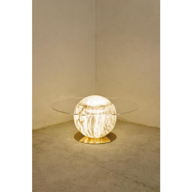 Large Solaris Floor Lamp by United Alabaster For Sale - Image 4 of 6