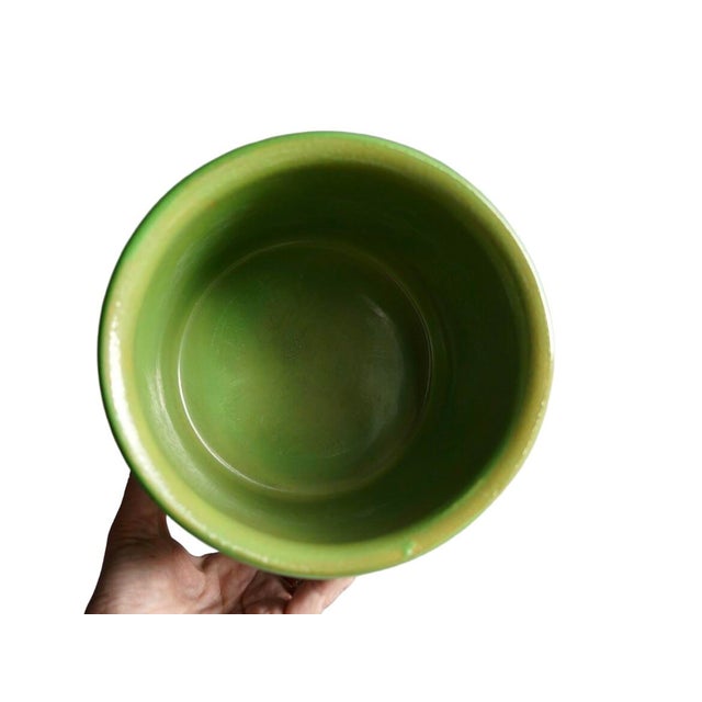 Bitossi Aldo Londi Ceramic Jadiniere Flower Pot in Green Colarate For Sale - Image 4 of 6