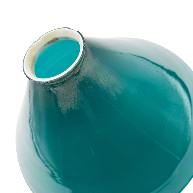 1920s Art Deco Banker/Poker Brass Hanging Ceiling Light W/ 10" Green Glass Shade For Sale - Image 11 of 13