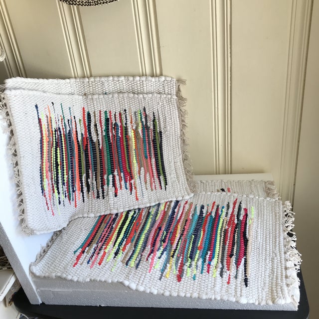 Boho Woven Rag Rug Placemats, Set of Four Chairish