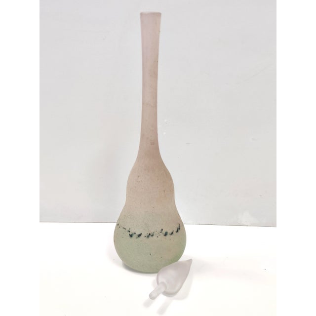 Glass Vintage Scavo Glass Bottle by Luigi Mellara, 1970s For Sale - Image 7 of 15