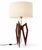 Large Sculptural Tripod Lamp in Stained Wood with Compass-Shaped Lines, 1960s For Sale - Image 9 of 11