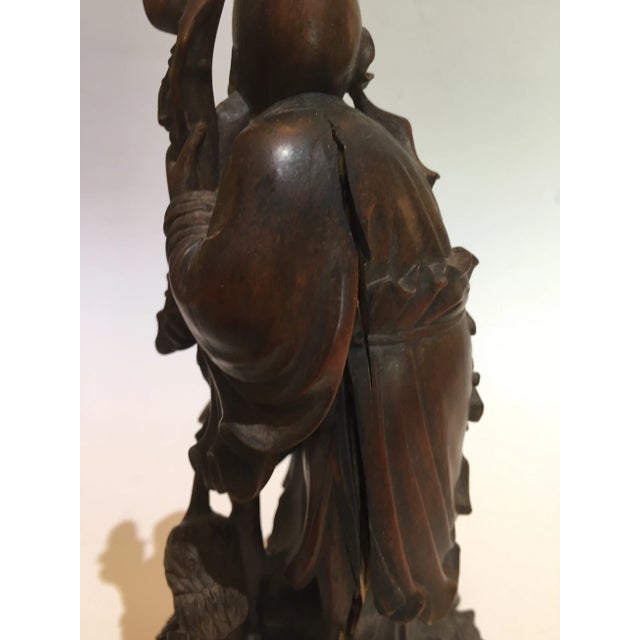 Chinese 19 Century Qing Dynasty Carving of Immortal For Sale - Image 11 of 13