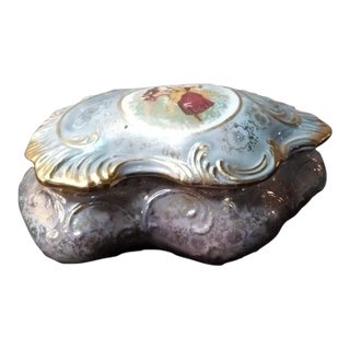 Vintage 1930s R. Capodimonte Italy French Provincial Style Lidded Box For Sale