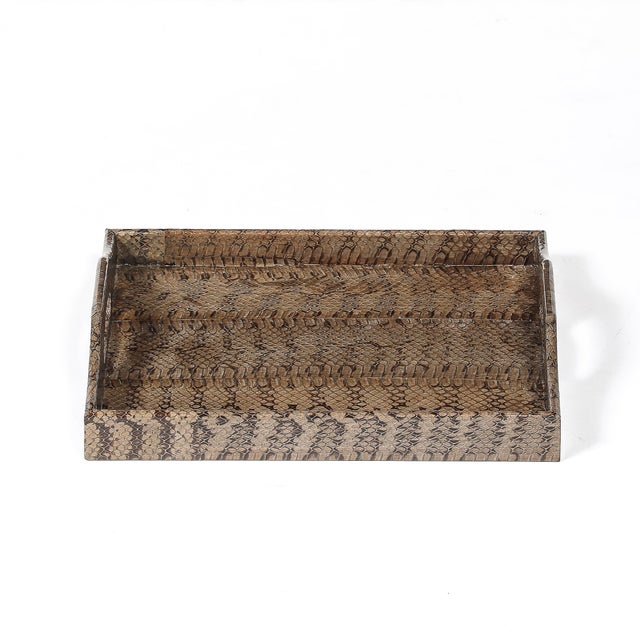 Mid-Century Modernist Python Skin Tray by Karl Springer For Sale - Image 9 of 10