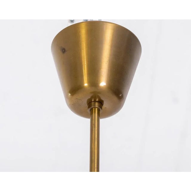 Metal Glass & Brass Pendant attributed to Böhlmarks, Sweden, 1950s For Sale - Image 7 of 8