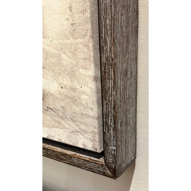 Stylish Revelation Abstract Modern Boom Town Framed Giclee on Canvas, textured wood frame, showroom floor sample