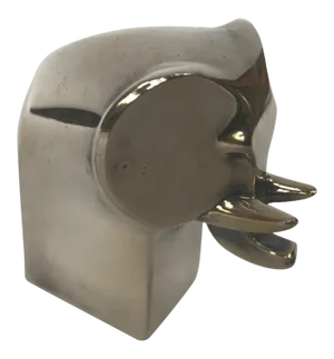 1970s Dansk Silver Plate Elephant Paper Weight Designed by Gunnar Cyren