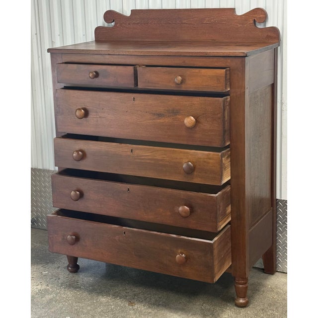 American Mid 19th Century Sheraton Chest of Drawers For Sale - Image 3 of 12