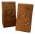 Wooden Bookends with Carved Shield and Horse, Set of 2 For Sale