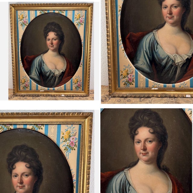 Portrait of a Baroque Lady Early 18th Century English School Oil on Canvas For Sale - Image 14 of 18