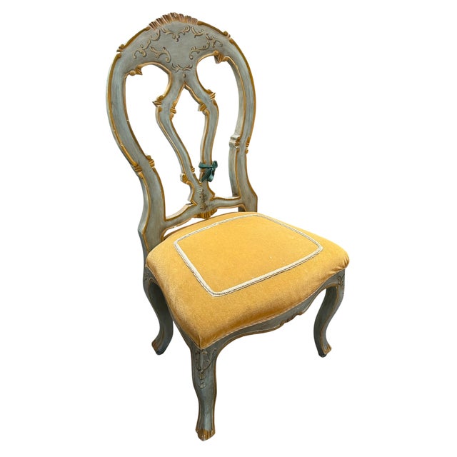 Italian 19th C Style Venetian Painted Italian Side Chair For Sale - Image 3 of 6