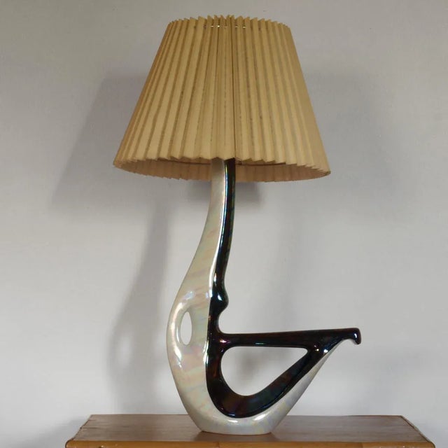 Vintage Iridescent Ceramic Lamp from Verceram For Sale - Image 18 of 18