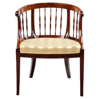 Antique Walnut Reupholstered Armchair For Sale