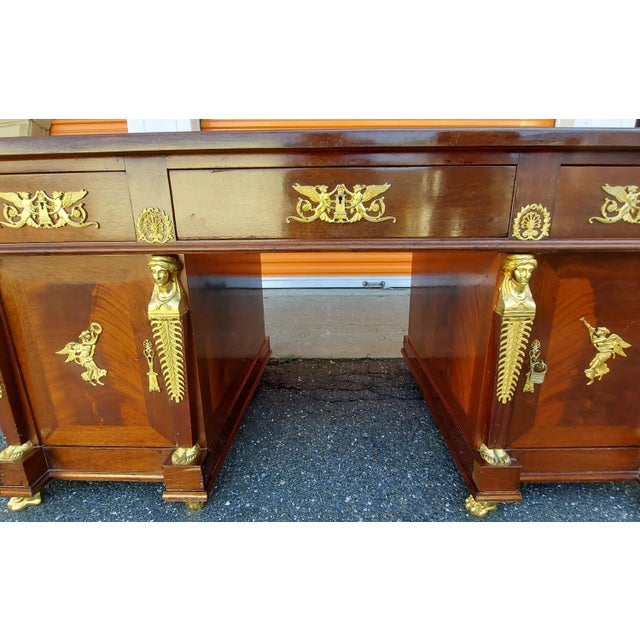 Red Early 20th Century French Empire Style Desk by Jack Jone's Custom Made for Daniel Jones Inc. Ny For Sale - Image 8 of 12