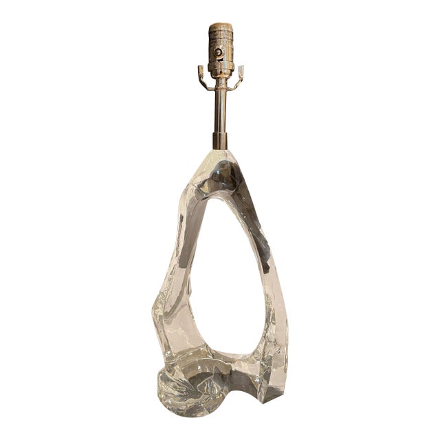 Late 20th Century Modern Biomorphic Abstract Sculptural Glass Lamp For Sale