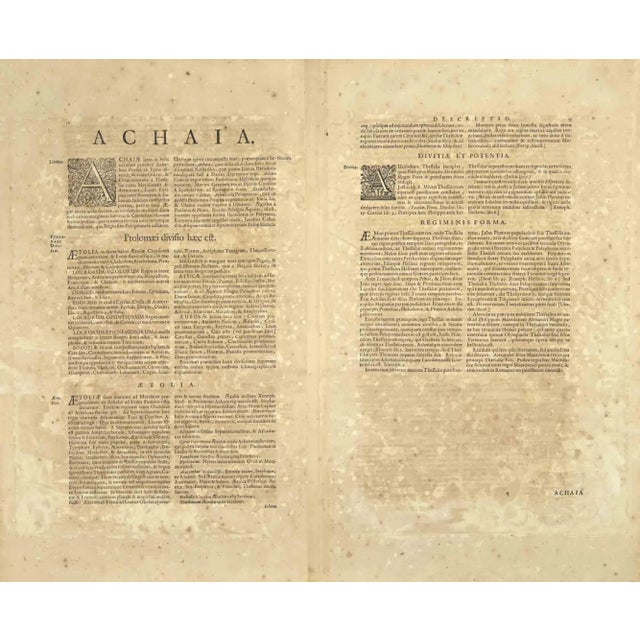 Achaiae Noua is an ancient map realized in 1650 by Johannes Janssonius (1588-1664). Good conditions. from Atlantis majoris...