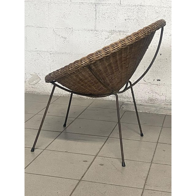 Set of Armchairs with Wicker Seat, 1950s For Sale - Image 13 of 18