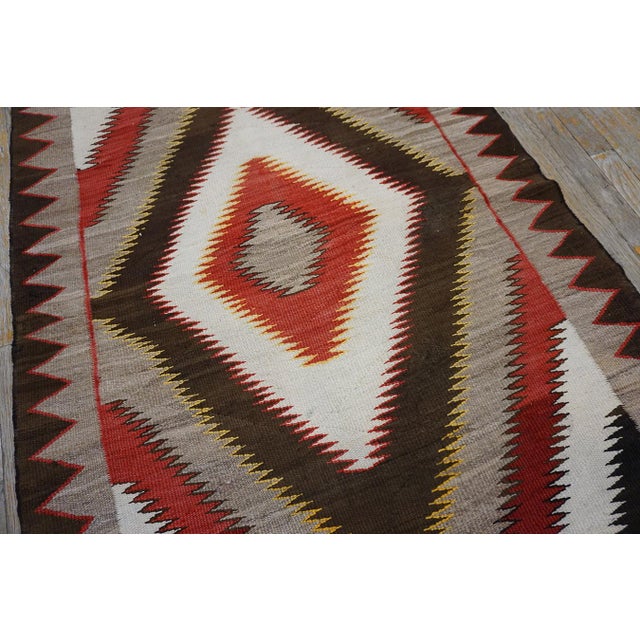 Gray Excellent and Authentic With Dimensinal Design in Gray, Red and Brown Color American Navajo Rug For Sale - Image 8 of 15