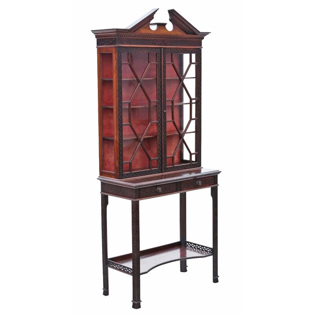 Antique Mahogany Display Cabinet from Edwards & Roberts, 1800s For Sale - Image 4 of 12