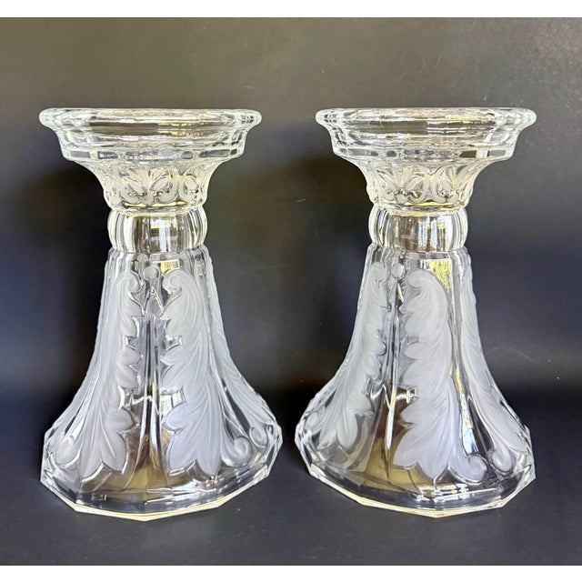 Transparent Pair of Reversible Glass Vases & Taper/Pillar Candleholders For Sale - Image 8 of 12