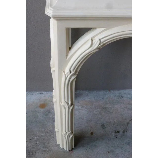 White 1970's Vintage Palm Beach Style White Console For Sale - Image 8 of 10