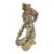 Vintage Mexican Hand-Carved Onyx/Tecali Jaguar Warrior Sculpture, 11 Inch For Sale